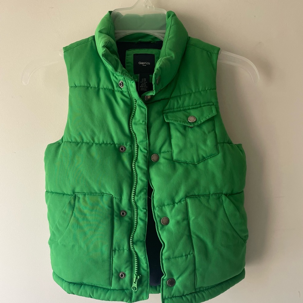 GAP Kids Puffer Vest Size XS Kelly Green